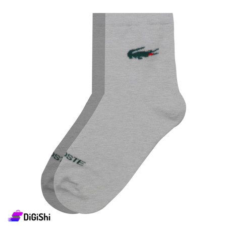 ZOX Plus Pairs of Lacoste Men's Towel Medium Leg Socks - Grey