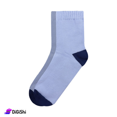 جوارب نسائية بشكير ساق وسط ZOX Plus  - أزرق فاتح