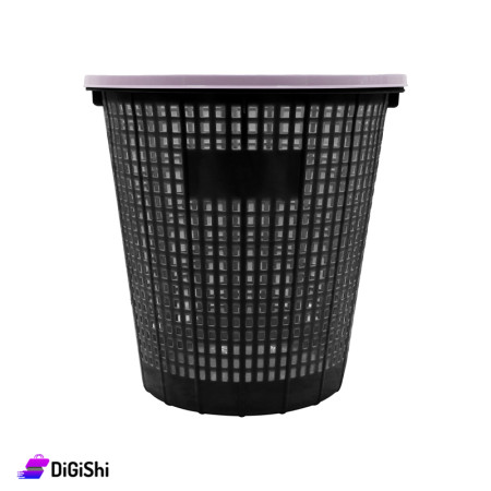 SUPER STAR Mesh Plastic Wastebasket Medium Size - Black
