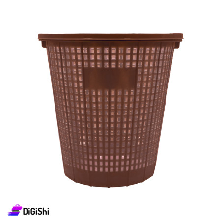 SUPER STAR Mesh Plastic Wastebasket Medium Size - Brown