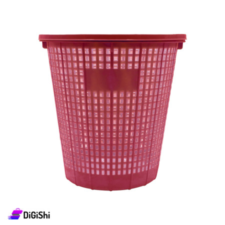 SUPER STAR Mesh Plastic Wastebasket Medium Size - Red