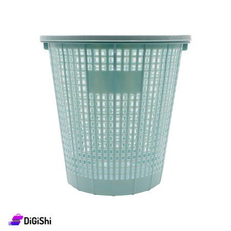 SUPER STAR Mesh Plastic Wastebasket Medium Size - Gray