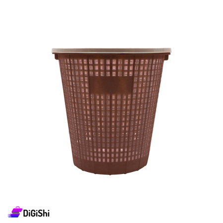 SUPER STAR Mesh Plastic Wastebasket Small Size - Brown