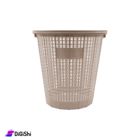 SUPER STAR Mesh Plastic Wastebasket Small Size - Beige