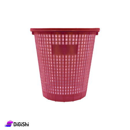 SUPER STAR Mesh Plastic Wastebasket Small Size - Red