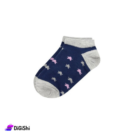 Zox Cotton Children Short Socks - Dark Blue
