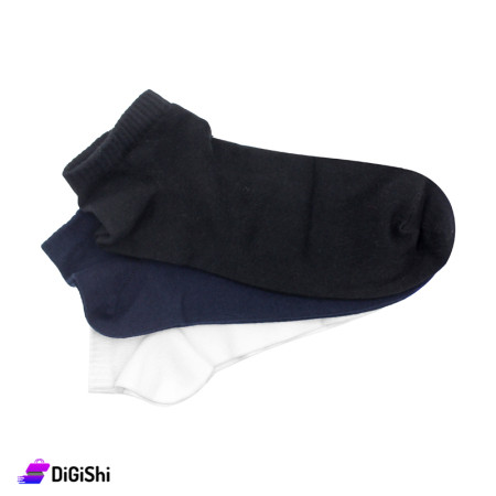 Set of Plain Cotton Short Youth Socks - Group 2