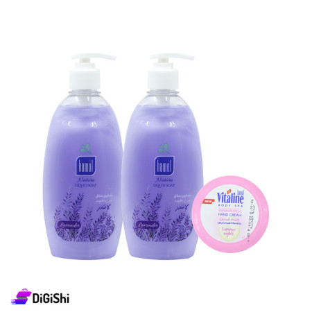 hamol Offer Two packs of Lquid Hand Soap with Lavender Scent and Moisturizing Hand Cream