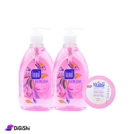 hamol Offer Two Packs of Lquid Hand Soap with Fragrant Scent and Moisturizing Hand Cream
