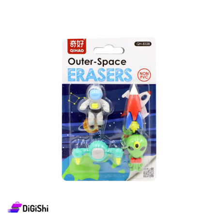 QIHAO Outer-space - مجموعة محايات التماثيل أحمر و أخضر