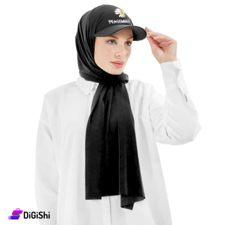 Poplin Women's Hijab with PEACEMINUSONE - Black