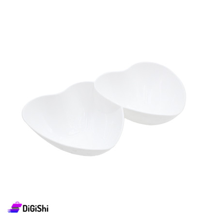Shahd Plast Double Heart Shaped Plate Small Size - White