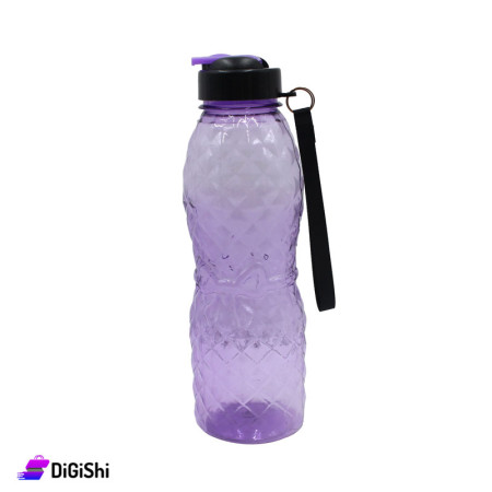Shahd Plast Plastic Water Bottle Grooved with Lozenge Pattern - Violet