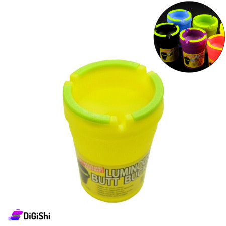 منفضة للسيارة مع غطاء مضيء على شكل كوب - أصفر