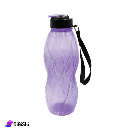 Shahd Plast Plastic Water Bottle with Line Shapes - Purple