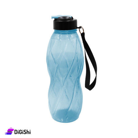 Plastic Water Bottle with Line Shapes - Blue