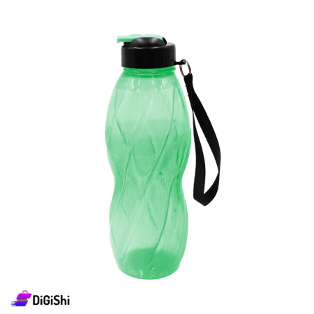Shahd Plast Plastic Water Bottle with Line Shapes - Green