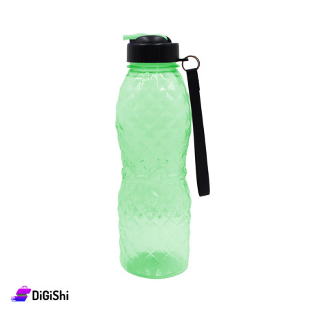 Shahd Plast Plastic Water Bottle Grooved with Lozenge Pattern - Green