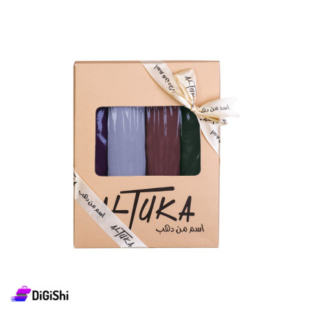 مجموعة شالات كريب سادة التقى 4 - ملون