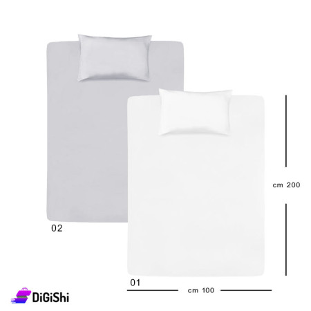 ALHOUDA Bed Sheet Set with Pillow Cover Single Size - Shades of Gray