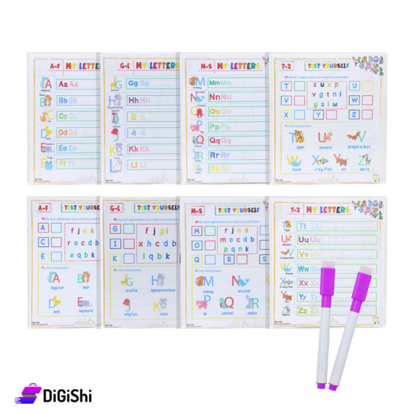 Flexible Transparent Plastic Educational Board Sheet English letters Flexible Transparent Plastic Educational Board Sheet English letters