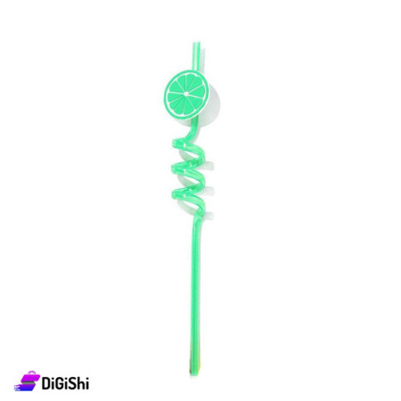 Colorful Straw with Lemon Shape - Green