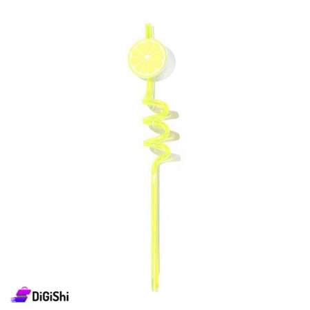 Colorful Straw with Lemon Shape - Yellow