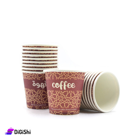 مجموعة كاسات كرتون 14*5 Coffee - بني