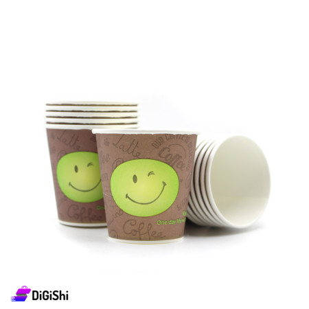 Set of Cardboard Cups 6*5 Keep Smiling - Brown