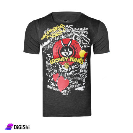 STARTER Men's Cotton T-shirt with WB Print - Dark Gray