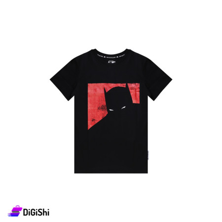 STARTER  Boy's Cotton Half-Sleeved T-shirt with BATMAN Print - Black