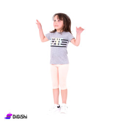 Girls' striped cotton pajama