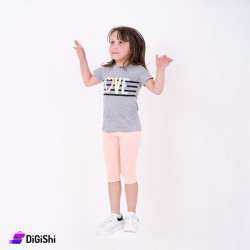 Girls' striped cotton pajama