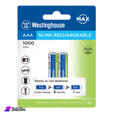 بطاريات قابلة لإعادة الشحن Westinghouse NH-AAA1000ARBP2