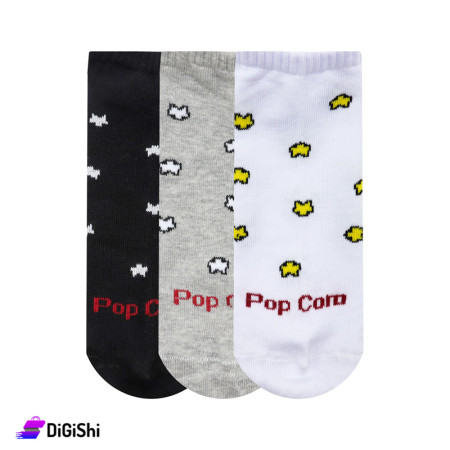 زوج جوارب نسائية قصيرة بوب كورن ZOX Plus