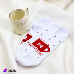 Pair of Women's Short Socks Nescafe Cup Drawing