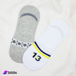 Men's No-Show Socks with Two Stripes