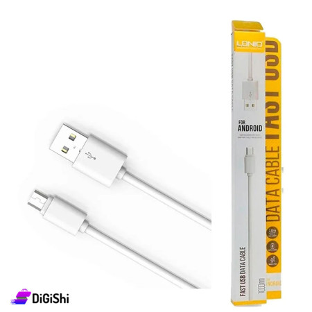 كبل نقل بيانات وشحن سريع USB-MICRO LDNIO - أبيض