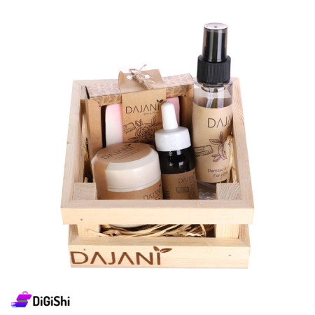 باكج العناية بالبشرة الجافة والعادية مع بوكس خشب DAJANI