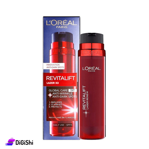 كريم العناية النهارية مضاد للبقع الداكنة والشيخوخة L'ORÉAL PARIS Revitalift Laser X3