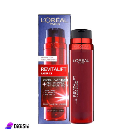 كريم العناية النهارية مضاد للبقع الداكنة والشيخوخة L'ORÉAL PARIS Revitalift Laser X3