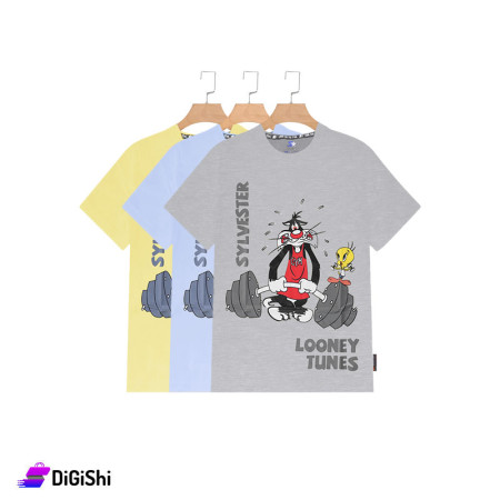STARTER  Boy's Cotton Half-Sleeved T-shirt with Sylvester Print