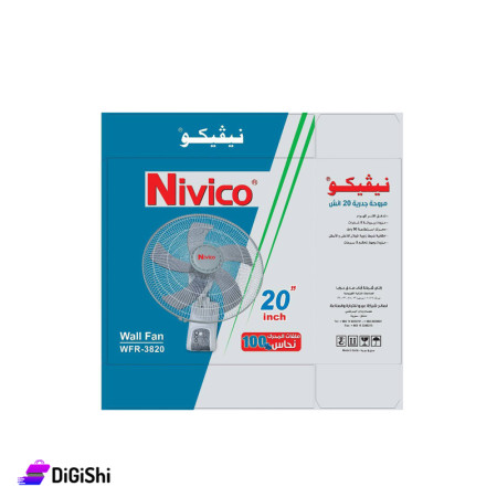 NIVICO Wall Fan with Remote Control 20inch WFR-3820