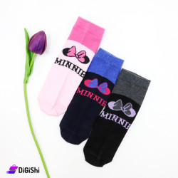 Al Samah Set of Children's Long Socks Age 8 Drawing Minnie