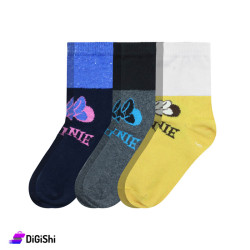 Al Samah Set of Children's Long Socks Age 8 Drawing Minnie