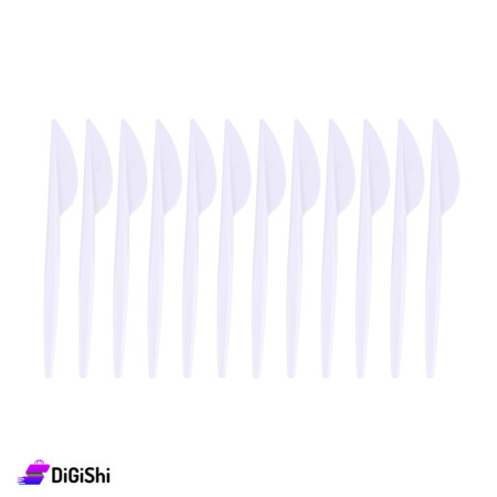 Plastic Knifes Set Medium Size - White