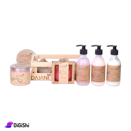 مجموعة العناية بالجسم بزبدة الشيا مع بوكس خشب DAJANI