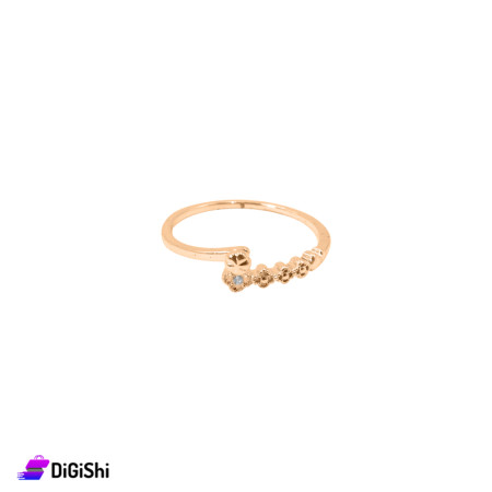 Ring with Zircon in Classic Model Calvin Klein print - Golden Rose