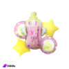 Baby Bottle and Stars Foil Balloon Set 5 pcs
