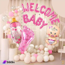 Baby Bottle and Stars Foil Balloon Set 5 pcs